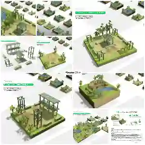 Terrain Land Ponds and Lake Summer Pack 3d game assets for Unity 2